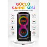 Zeo7 100W 80 cm Bluetooth Karaoke Hoparlör, Gitar-Saz Girişi, Dijital Ekran ve Bass Pro
