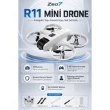Zeo7 4K Çift Kameralı Mini RC Drone, Engel Algılama, Optik Akış, FPV, 360° Takla, LED Işık, El Kontrolü ve Fırçasız Motor