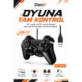 Zeo7 Bilgisayar Oyun Kolu Kablolu USB Gamepad – PC & PS3 Uyumlu, Çift Titreşim Motorlu Joystick Oyun Kumandası