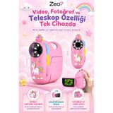 Zeo7 Dijital Kamera Fotoğraf Mikroskop Makinesi 2MP HD Ekranlı LED Aydınlatmalı Fotoğraf Video Kayıtlı Taşınabilir Mini Kamera