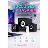 Zeo7 USB 2.1 Bluetooth Hoparlör, 5W+3W*2 Çıkış Gücü, Uzaktan Kumanda ve TF Kart Destekli Kablolu Bilgisayar Hoplarlör 2+1 Ses Sistemi
