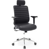 Zeon Büro Ofis Sistemleri // Comfort Elite Black 4D Krom Kol Yönetici Koltuğu Ofis Çalışma Koltuğu - Siyah