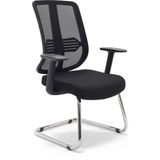 Zeon Büro Ofis Sistemleri // Comfort Visitor Black Misafir Bekleme Koltuğu Sabit Krom Ayak - Siyah