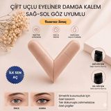 Zeonella Beauty Siyah Suya Dayanıklı Çift Taraflı Eyeliner Damga Kalem Sağ ve Sol Göz Uyumlu - 01 Siyah