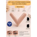 Zeonella Beauty Zeonella Siyah Suya Dayanıklı Çift Taraflı Eyeliner Damga Kalem Sağ Ve Sol Göz Uyumlu