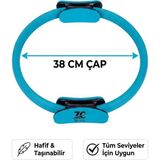 Zepca 38 cm Pilates Çemberi – Yoga Pilates Ring – İç Bacak, Karın ve Kalça Sıkılaştırıcı Egzersiz Aleti (Mavi)