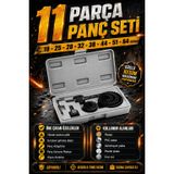 Zephoo 11 Parça Delik Açma Panç Seti 19-64 mm Panç Testere Takımı Ahşap PVC Plastik Alüminyum İnce Sac Kesim ve Delme