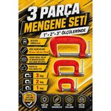 Zephoo 3 Parça C Tipi Sıkma Mengenesi Seti 1 Inç 2 Inç 3 Inç Döküm Gövde Ahşap Metal Mob - Çok Renkli