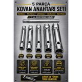 Zephoo 6 Parça Kovan Anahtarı Seti 8X9-10X11-12X13-14X15-16X17 Mm, 13 cm Sıkıştırma Çubuğu, Krom Kaplı Çelik Boru Tip