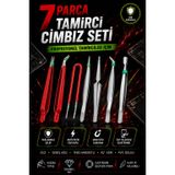 Zephoo 7'li Hassas Cımbız Seti ESD Antistatik Paslanmaz Çelik Elektronik Tamir Cımbızı Telefon Tablet Bilgisayar Saat Drone