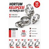 Zephoo Paslanmaz Çelik Hortum Kelepçesi Seti 10 Parça 5 Farklı Ölçü 8-18 mm 11-20 mm 13-23 mm 18-25 mm 14-27 mm