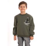zepkids Basketball Baskılı Haki Renk Erkek Çocuk Sweatshirt, 10-11 Yaş