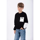 Zepkids Bisiklet Yaka Uzun Kol Cep Detaylı Sweatshirt, Siyah, 9-10 Yaş, Erkek Çocuk