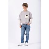 Zepkids Bisiklet Yaka Uzun Kol Cep Detaylı Sweatshirt, Taş Rengi, Erkek Çocuk, 5-6 Yaş