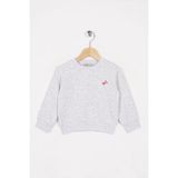 Zepkids Bisiklet Yaka Uzun Kol Kalp Nakışlı Şardonlu Kız Çocuk Karmelanj Renk Sweatshirt - Kar Melanj - 6 Yaş