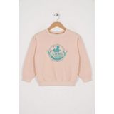 Zepkids Bisiklet Yaka Uzun Kol Yesterday Yazı Baskılı Bej Renk Kız Çocuk Sweatshirt - 9 - 10 Yaş