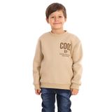 Zepkids Cool Boy Baskılı Erkek Çocuk Sweatshirt, Vizon, 9-10 Yaş