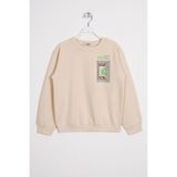 zepkids Erkek Çocuk Sweatshirt, Ön Arka Dijital Baskı Detaylı, Taş Rengi, 9-10 Yaş