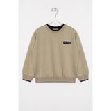 zepkids Erkek Çocuk Sweatshirt, Yakası ve Kolları Garnili, Haki, 10-11 Yaş