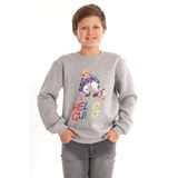Zepkids Hello Guest Baskılı Gri Erkek Çocuk Sweatshirt, 6-7 Yaş