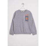 Zepkids Ön Arka Dijital Baskı Detaylı Gri Melanj Renk Erkek Çocuk Sweatshirt - 11 - 12 Yaş