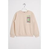 Zepkids Ön Arka Dijital Baskı Detaylı Taş Renk Erkek Çocuk Sweatshirt - 10 - 11 Yaş - Taş Rengi