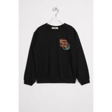 Zepkids Yazı Baskılı Siyah Erkek Çocuk Sweatshirt, 9-10 Yaş