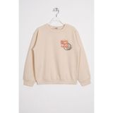 zepkids Yazı Baskılı Taş Renk Erkek Çocuk Sweatshirt, 9-10 Yaş