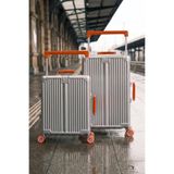 Zeplin Boxy PC Policarbon 2'li Valiz Seti (Kabin ve Orta) Silver-Turuncu