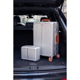 Zeplin Boxy Pc Policarbon 2'li Valiz Seti (Orta ve Makyaj) Silver Turuncu - Turuncu - Gri