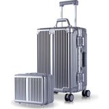 Zeplin Joya Pc Policarbon 2'li Valiz Seti (Kabin ve Makyaj) Silver - Silver Grey