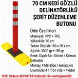 Zeplin Kedi Gözlü Delinatörlü Şerit Düzenleme Buton 70 cm - 70 CM TPE KIRMIZI