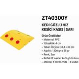 Zeplin Kedi Gözlü Hız Kesici Kasis 4cm - Sarı