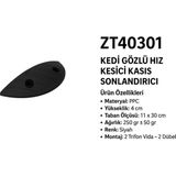 Zeplin Kedi Gözlü Hız Kesici Kasis Sonlandırıcı 4cm - Siyah