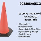 Zeplin Pe Trafik Konisi | Pvc Ağırlıklı – Reflektifsiz – 90 cm - YOK