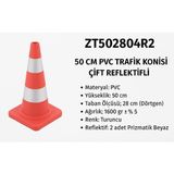 Zeplin Pvc Trafik Konisi | Çift Reflektifli 50 cm - yok