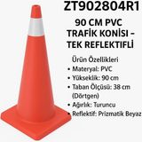 Zeplin Pvc Trafik Konisi – Tek Reflektifli– 90 cm - yok