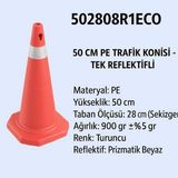 Zeplin Trafik Konisi | Tek Reflektifli – 50 cm Pe - yok