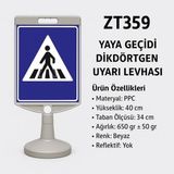 Zeplin Yaya Geçidi Dikdörtgen Uyarı Levhası - yok