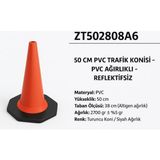 Zeplin ZT502808A6 – 50 cm Pvc Trafik Konisi – Ağırlıklı, Reflektifsiz - -