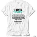 Zepplin Ariana Grande Dangerous Woman World Tour Beyaz Kadın T-shirt