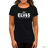 ZEPPLIN-Elvis Long Live The King Siyah Kadın Tişört