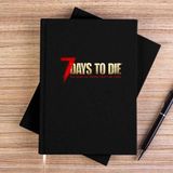 Zepplin Giyim 7 Days To Die Logo Siyah Çizgisiz Kanvas Defter Çizgisiz - 14x21 cm