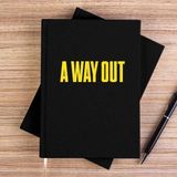 Zepplin Giyim A Way Out Text Siyah Çizgisiz Kanvas Defter Çizgisiz - 14x21 cm