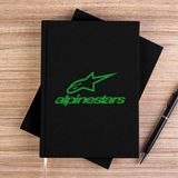 Zepplin Giyim Alpinestars Logo Siyah Çizgisiz Kanvas Defter Çizgisiz - 14x21 cm