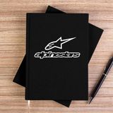 Zepplin Giyim Alpinestars Logo Text Siyah Çizgisiz Kanvas Defter Çizgisiz - 14x21 cm