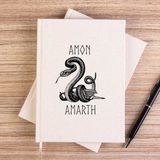 Zepplin Giyim Amon Amath Snake Çizgisiz Kanvas Defter Çizgisiz - Krem - 14x21 cm