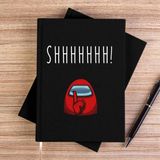 Zepplin Giyim Among Us Shhhhhh Siyah Kanvas Defter Çizgisiz - 14x21 cm