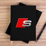Zepplin Giyim Audi S Line Logo Siyah Çizgisiz Kanvas Defter Çizgisiz - 14x21 cm