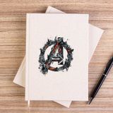 Zepplin Giyim Avengers Logo 2 Çizgisiz Kanvas Defter Çizgisiz - Krem - 14x21 cm